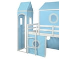 thumbnail image 5 of [Luckynote]Twin Size Loft Bed with Slide Pink Tent and Tower - Blue, 5 of 10