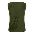 thumbnail image 3 of fatyb Tank Tops Women's Casual Sleeveless V Neck Wrap Shirts Solid Color Summer Vacation Tee Blouses, 3 of 5