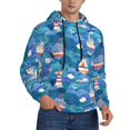 thumbnail image 2 of Wukai Watercolor Ships Print Men Hoodies Fleece Sweatshirts Long Sleeve Sweaters Pullover Fall Outfits Winter Clothes-4X-Large, 2 of 7