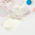 thumbnail image 2 of Kids Socks Spring Autumn Cute Cotton Delicate Embroidery Lace Princess Socks Beige 5-6 Years, 2 of 4