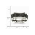 thumbnail image 7 of White Stainless Steel Ring Band Wedding Diamond Polished 1 3ct tw. 10.00mm, 7 of 7