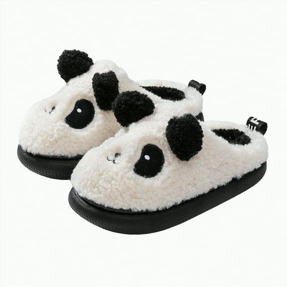 Gvdentm Toddler Slippers Boys Toddler Rabbit Winter Slippers - Soft Plush Indoor Bunny Slippers for Girls & Boys(Black,12.5)