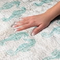 thumbnail image 3 of Addison Rugs Dream Shag Premium Machine Washable Transitional Seahorses Aqua Rectangle Rug, 5' x 7'6", 3 of 8