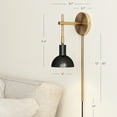 thumbnail image 4 of Nathan James Tamlin Wall Light Fixture, Wall Mounted 1-Light Lamp, Plugin Sconce with On/Off Switch for Living Room, Reading Nook or Bedroom, Vintage Brass/Matte Black, 4 of 7