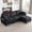 Black, variant on MAYEERTY 85 Inch Chenille Modular Sectional Sofa, DIY Combination Convertible Sofa with Storage Ottoman, for Living Room, Apartment
