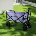 thumbnail image 2 of 100L Collapsible Folding Beach Wagon Cart with 220Lbs Large Capacity, Wagons Carts Heavy Duty Foldable with Big Wheels for Sand, Garden, Camping, 2 of 10