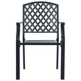 thumbnail image 3 of vidaXL Stackable Outdoor Chairs 2 pcs Steel Black, 3 of 5