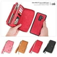 thumbnail image 5 of Galaxy S9 Plus Wallet Detachable Case, Dteck [wrist band][14 Card Slots] Zipper Purse Phone Case Multi-functional Folio Flip Weave PU Leather Removable Magnetic Back Cover For Samsung Galaxy S9+,Red, 5 of 8