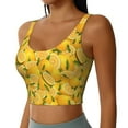 thumbnail image 2 of Goofa Yellow Limes Printed Sports Bras for Women, High Impact Running Bra Workout Crop Tank Tops Longline Sports Bra Push up-, 2 of 9