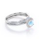 thumbnail image 3 of JeenMata Anillo Nupcial con Diseño Infinito de Piedra Lunar Azul de 1,75 ct y Pavé de Moissanita con Engaste de Halo de 4 Puntas, en Baño de Oro Blanco de 18 K sobre Plata, 3 of 6