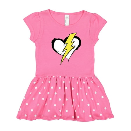

Inktastic Lightning Bolt Heart Gift Toddler Girl Dress