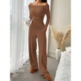 thumbnail image 5 of Tweang Thermal Sets for Women Cold Weather Lounge Set for Women Womens Thermals Top and Bottom Set Thermal Underwear for Women Set Thermals for Women Coffee S-XL, 5 of 8