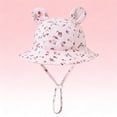 thumbnail image 2 of IVEYRTF Baby Girls Print Cute Bear Ear Sun Hat Soft Cotton Adjustable Beach Hat for Spring Summer Outdoor Hat, 2 of 6