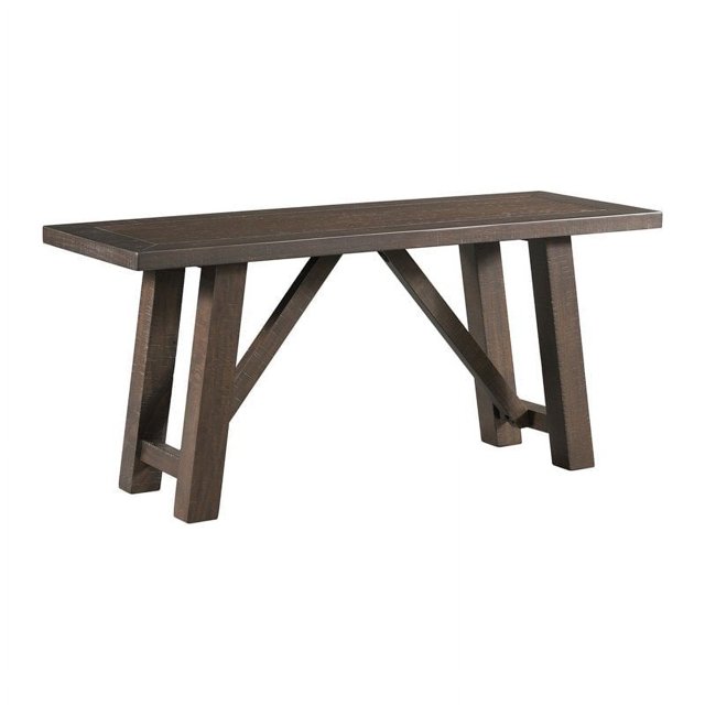 Picket House Furnishings Carter Dining Bench in Rustic Gray with Trestle Base Design, Gray