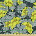 thumbnail image 2 of Ambesonne Floral Fabric by the Yard Upholstery, Contrast Tones Florets, 1 Yard, Yellow and Grey, 2 of 5