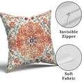 thumbnail image 6 of Orange Blue Ethnic Boho Pillow Covers 16X16 In Bohemian Carpet Vintage Rust Coral Floral Decorative Couch Pillow Cases with Zipper Set of 2 Home Decor for Living Room Bedroom Bed Cushion Outdoor, 6 of 6