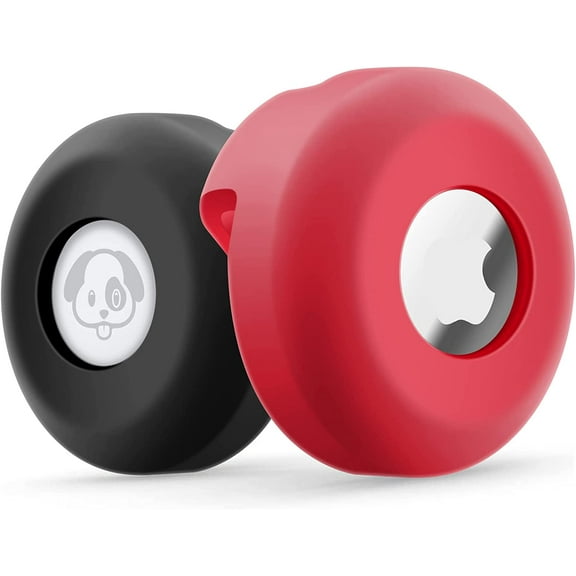 Airtag Dog Collar Holder [2 Pack] Silicone Waterproof Protective Air Tag Cat Collar Cover, Anti-Lost Locator Case for Apple Airtags Compatible with Pet Collars Loop Dogs Cats & Pets Accessories