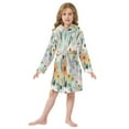 thumbnail image 6 of FORMRS Niños Bathrobe Unisex Hooded Robe Soft Plush Pajamas Sleepwear, Size 2-3T, Floral Pattern, 6 of 7