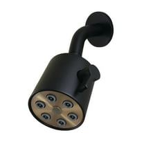 Kingston Brass K238A0CK Shower Scape 3-Inch Round Raindrop Brass Shower Head with 5-3/8 Inch Shower Arm in Matte Black