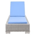 thumbnail image 4 of Modway Conway Outdoor Patio Wicker Rattan Chaise Lounge in Light Gray Light Blue, 4 of 10