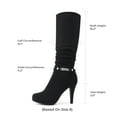 thumbnail image 5 of BURUDANI Women's Knee-High Stiletto Platform Pointed-Toe Boots, 5 of 8
