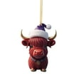 thumbnail image 3 of Leodye 1pcs Cow Decorative Hanging Ornament for Cars Backpacks Cute Acrylic Highland Cow Pendants Christmas Tree Decorations Christmas Tree Ornaments Decorative Hanging Ornaments-3.35in, 3 of 3