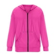 thumbnail image 1 of Pocket Long Sleeve Hooded Threaded Sweater Ladies Zipper Top, 1 of 4