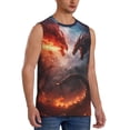 thumbnail image 2 of Fotbe Fire Sky Dragon Men's Camiseta sin Mangas Estampada para Hombres, Playera Casual para Gimnasio, Entrenamiento, Playa-3X-Large, 2 of 7