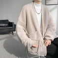 thumbnail image 3 of Mens Sport Coat Womens Coats Man Solid Color Knit Drawstring Pockets Cardigan Slack Coat Trench Coat Men, 3 of 6