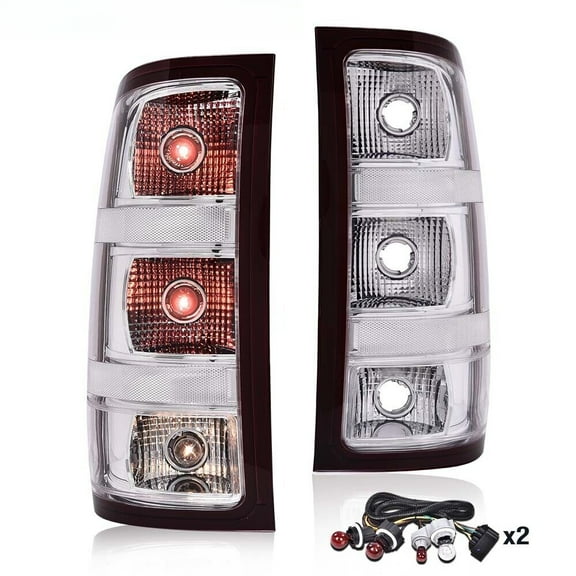 Fit For 2007-2014 GMC Sierra 1500 2500 3500 W/ Bulbs 1Pair Rear Clear Tail Light