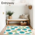 thumbnail image 3 of ODIKA 3'x5' Machine Washable Non-Slip Area Rug, Palm Leaf with Driftwood Swirls and Ocean Teal Highlights High Traffic Rug, Blue, 711163, 3 of 7