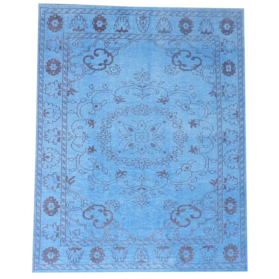 Wahi Rugs Hand Knotted Oushak Tribal Overdye 8'0" x 9'11" - w974