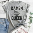 thumbnail image 2 of Ramen Queen T-shirt, Unisex Women's Shirt, Ramen T-shirt, Heather Gray, XX-Large, 2 of 6