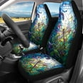thumbnail image 2 of Tutolipy 4 Piece Car Seat Cover Full Set for Women, Dragonfly Flower Print Front Seat Rear Backrest Cover and Rear Bottom Bench Cover, Universal Fit Car Interior Accessories, Easy to Install, 2 of 3