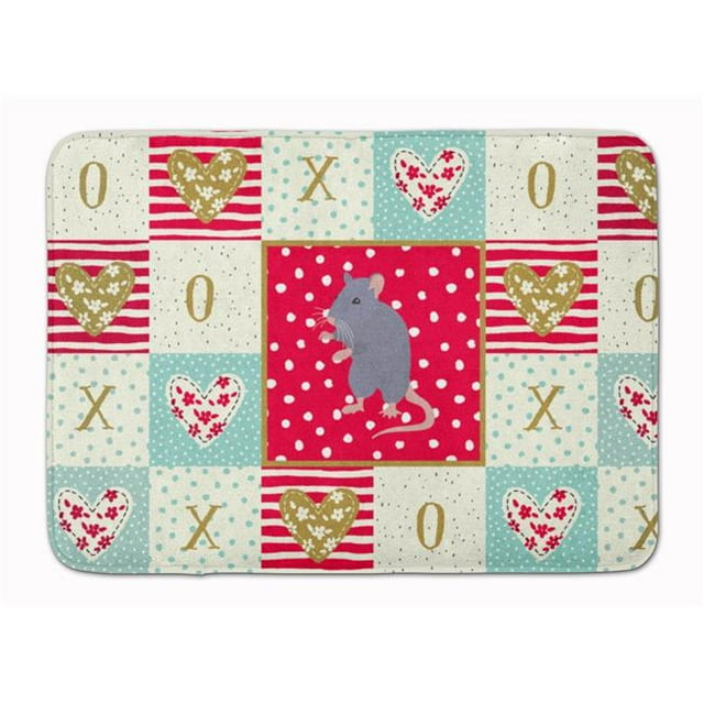 Carolines Treasures CK5457RUG 19 x 27 in. Blue Rat Love Machine Washable Memory Foam Mat