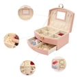 thumbnail image 4 of Unique Bargains 2 Layer Jewelry Boxes PU Leather Jewelry Organizer Case with Drawer Pink, 4 of 6