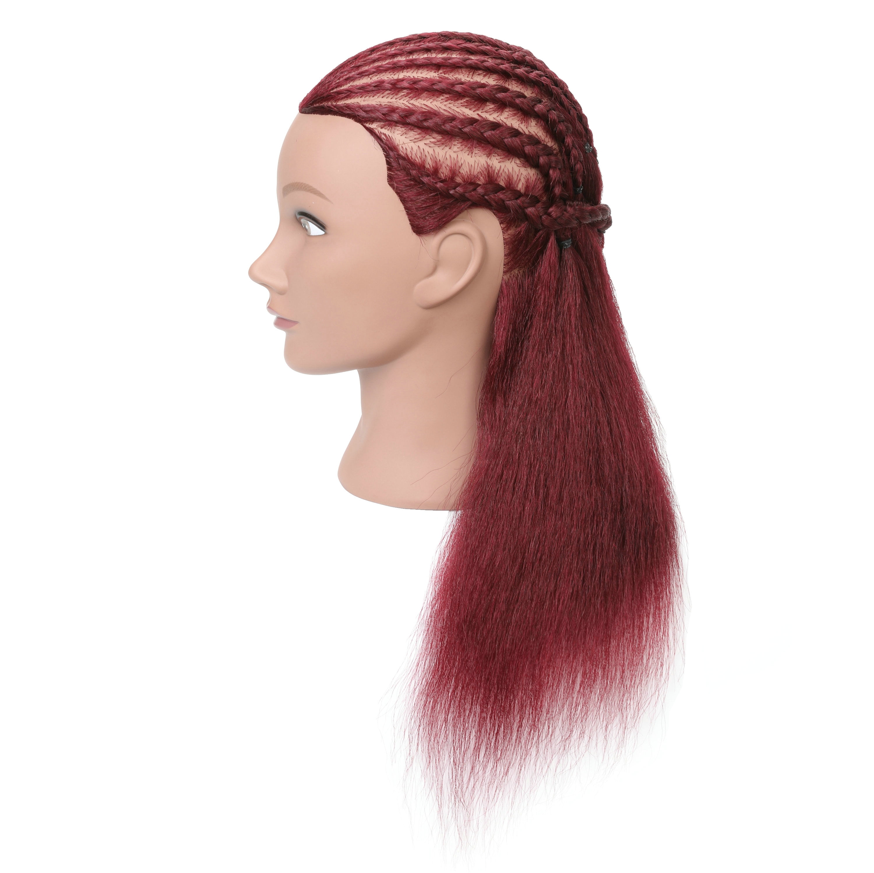 RYHAIR African American Mannequin Head 100% Human Hair for Practice Braiding Styling Cosmetology Barber Training with Stand