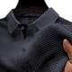 thumbnail image 4 of Ceisia Men's Slim Fit Short Sleeve Turndown Collar Jacquard Polo Shirt with Contrast Cuffs Dark Gray XXXL Gifts, 4 of 9
