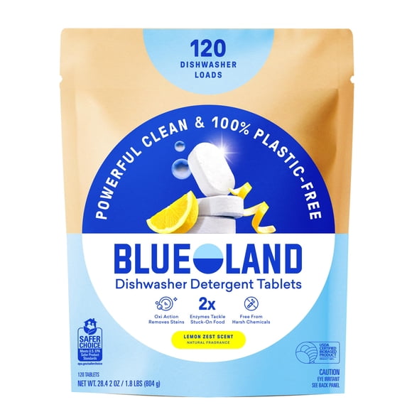 Tabletas para lavavajillas BLUELAND 120 unidades aroma a ralladura de limón