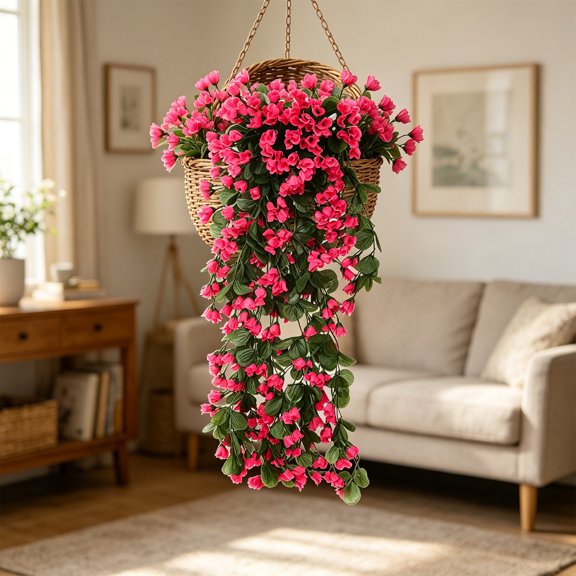 Nkmbld Artificial Flowers for Outdoors, Realistic Hanging Plants for Home Room Wall Decor Garden Wedding Arch Summer Break Party Decoration