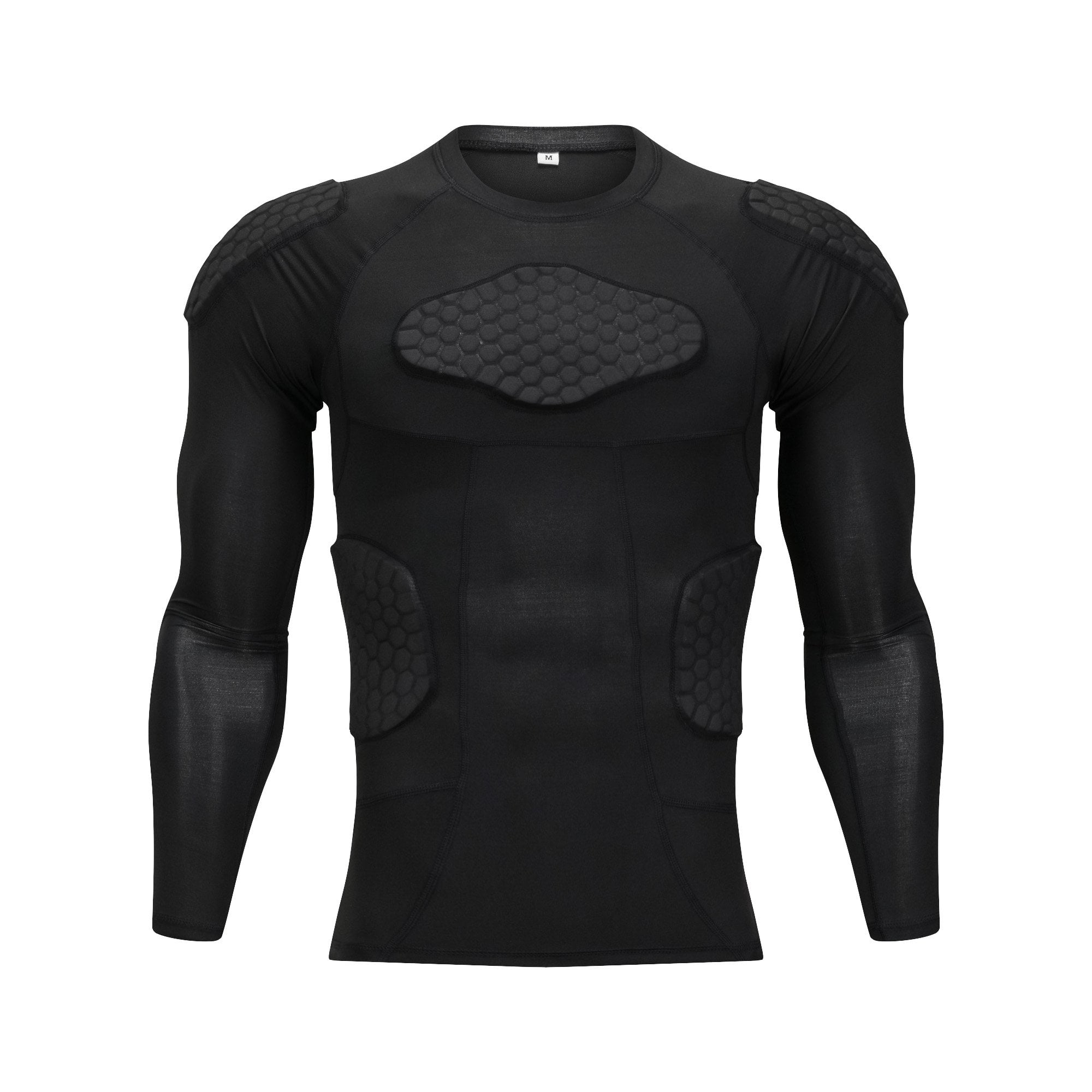 PADDED SHIRT Chest Shoulder Collarbone Protection Flag Football Rugby Base Layer 
