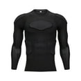 thumbnail image 1 of Padded Compression Shirt Long Sleeve Protective Top Rib Chest Protector for Rugby Football Painball Baseball Basketball, 1 of 5