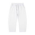 thumbnail image 5 of XIAONU Solid Cropped Wide Leg Pants for Women Drawstring Waist Side Pockets Loose Trousers, 5 of 7