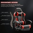 thumbnail image 4 of JONPONY Big and Tall Gaming Chair, Ergonomic Design, Gamer Chair PU Leather with Footrest and Lumbar Support, High Back Office Chair Support 8 Hours Long Sitting, Computer Chair,Black Red, 4 of 8