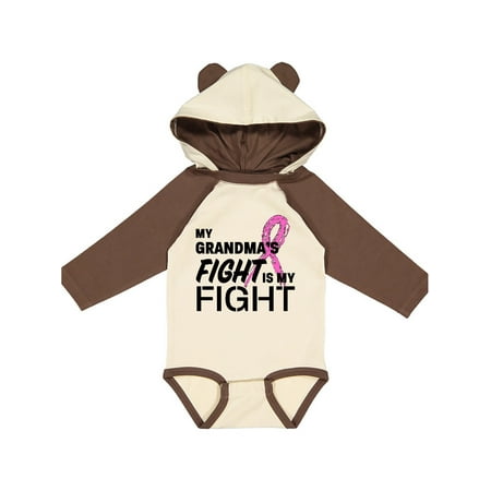 

Inktastic My Grandmas Fight is my Fight- breast cancer awareness Gift Baby Boy or Baby Girl Long Sleeve Bodysuit