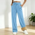 thumbnail image 2 of Aoiroe Lined Sweatpants Women Sherpa Lined Pants Women Fleece Sweatpants Women Winter Pants For Women Sweatpants Women Women'S Clothing Lounge Pants Women Sky Blue XL, 2 of 7