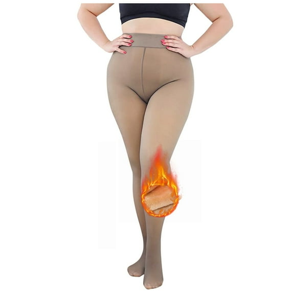 Dyfzdhu Winter Tights For Women 320G Warm Lined Thickened Pantyhose Comfortable Plus Size Thermal Leggings