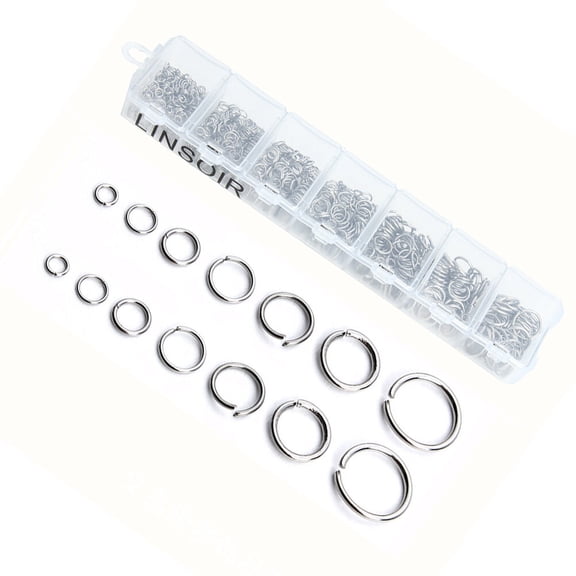 UPKOCH 770Pcs Round Metal Rings for Crafts with 1.2*10mm x 40 for Jewelry Components