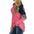 thumbnail image 2 of SWQZVT Long Sleeve Shirts for Women Fall Tops Casual Tunic Tops Striped Tops Color Block Shirts for Women Crewneck Tshirts Raglan Sleeve Pink Tees Pullover Sweatshirts Plus Size XXL, 2 of 5