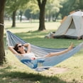 thumbnail image 6 of Hanging Hammock Portable Travel Camping For Outdooor Beach Camping Hiking White Peacock, 6 of 8